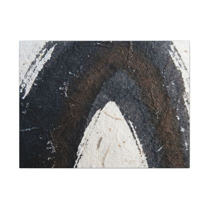Moody Ink Brushstroke Canvas Art - Moody Minimal Dark Japandi
