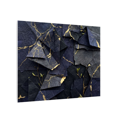 Beautiful Paper Fold Canvas Art - Crackle Gold Kintsugi