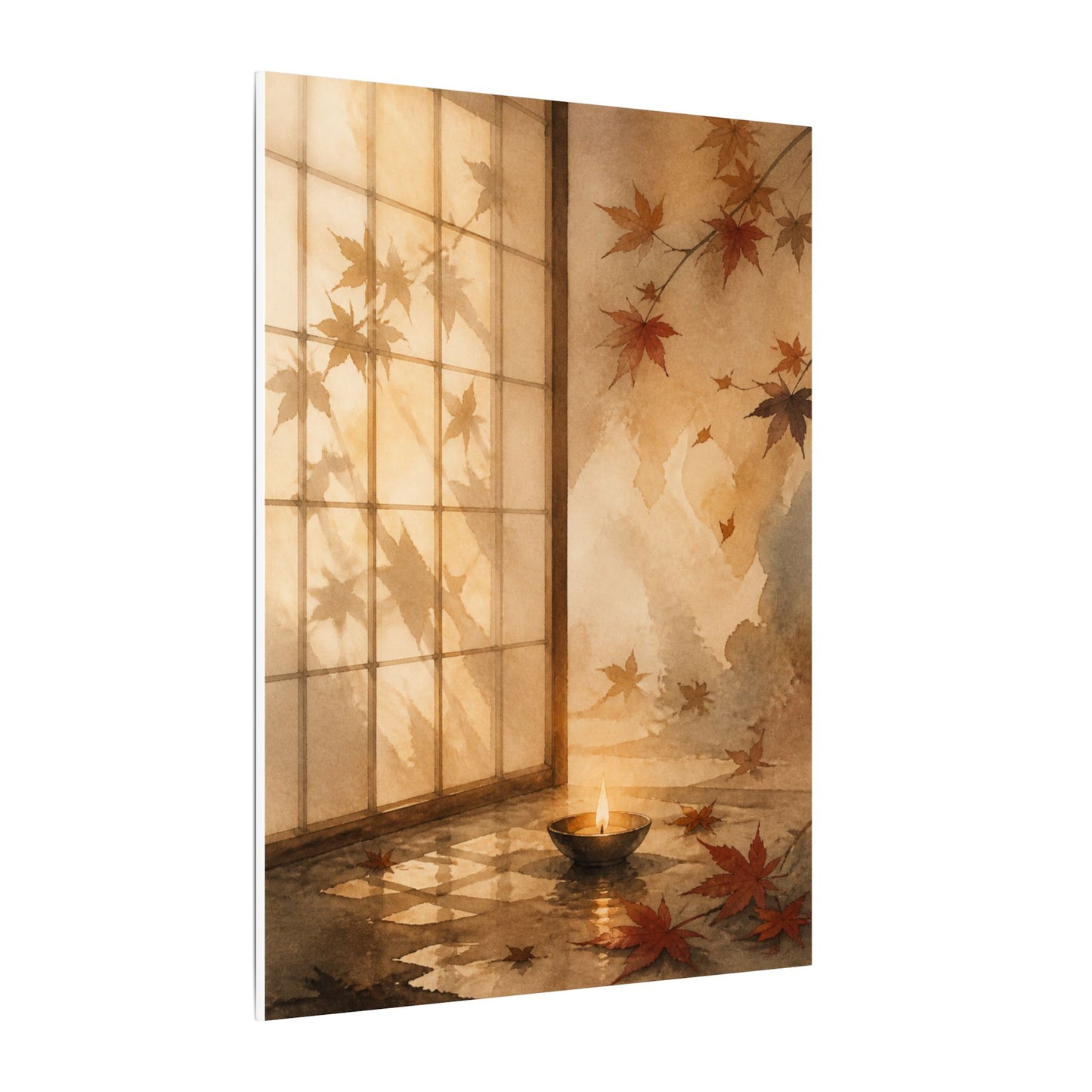 Candlelight Shoji Screen Canvas Art - Japandi Ma