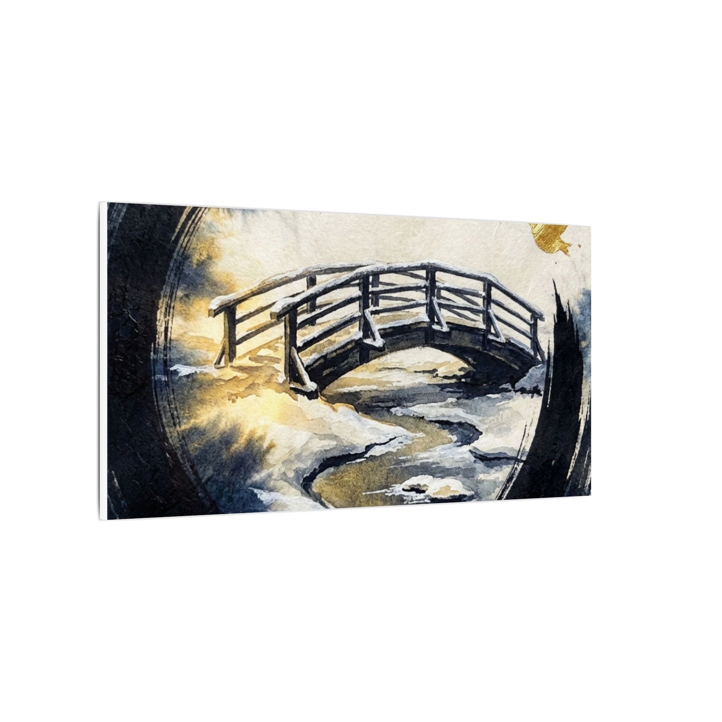 Autumn Ink Brushstroke Karesansui Canvas Art | Peaceful Decor