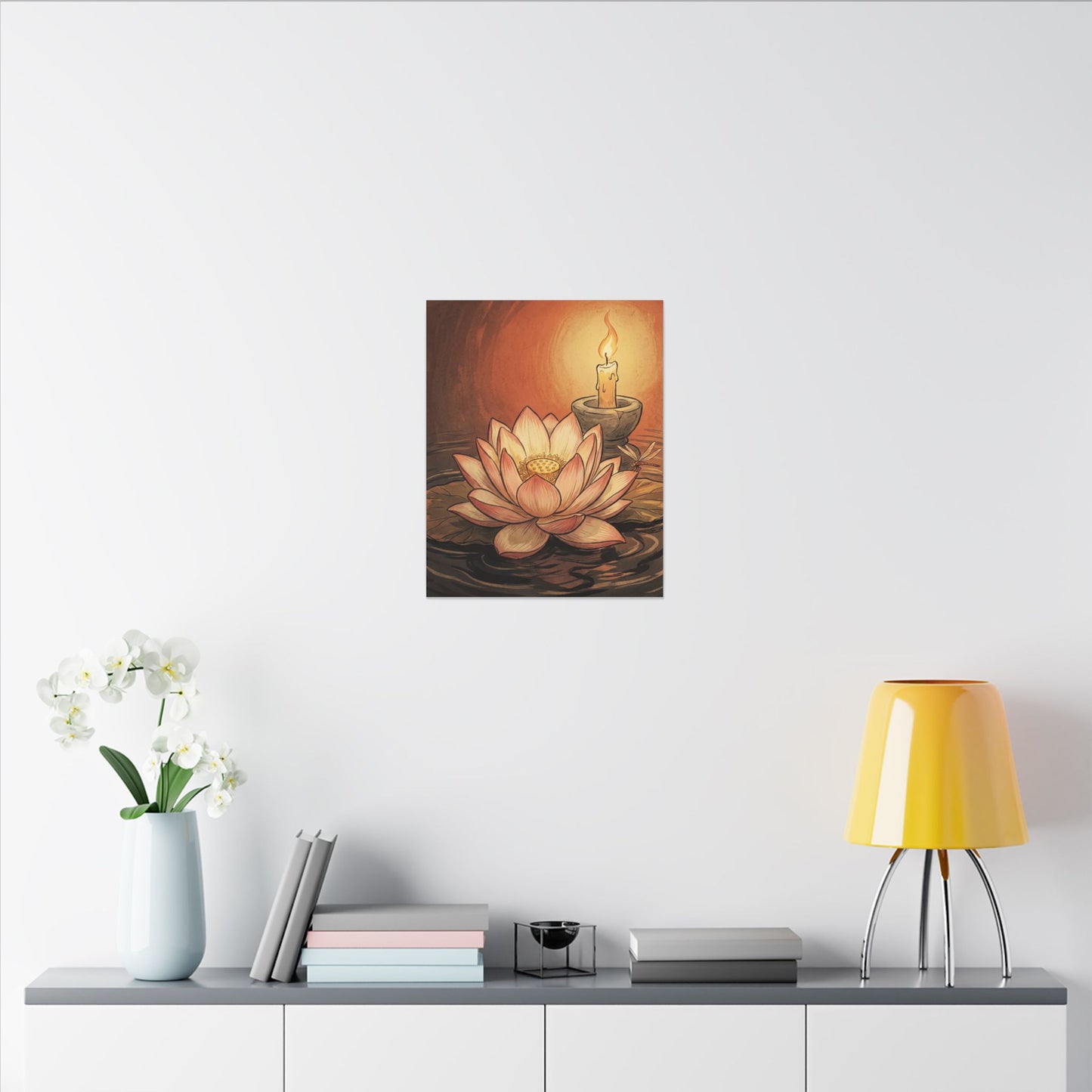 Lotus Flower Summer Canvas Art | Zen Contemplative Design