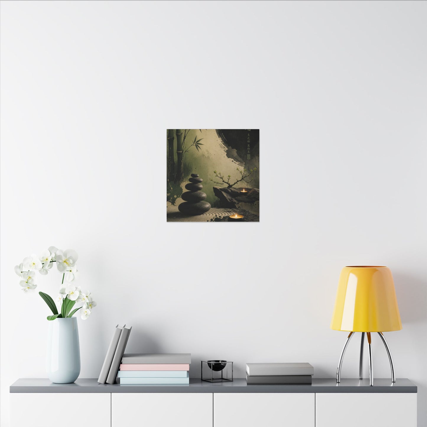 River Stones Spring Canvas Art | Zen Contemplative Design