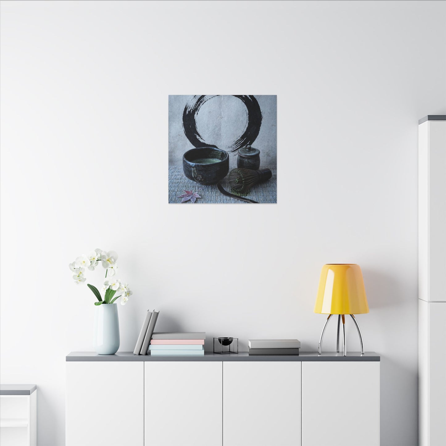 Tea Ceremony Canvas Art | Winter Zen Enso Art