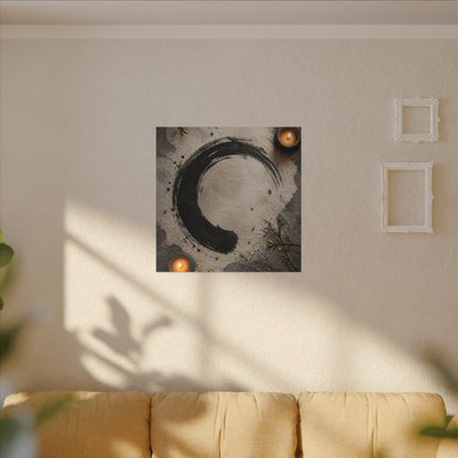 Candlelight Ink Brushstroke Canvas Art - Zen Ma