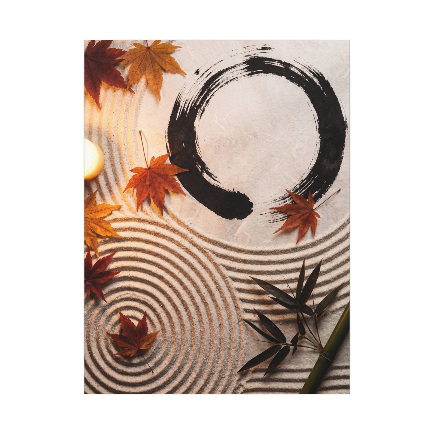 Tranquil Rock Garden Canvas Art - Enso Zen