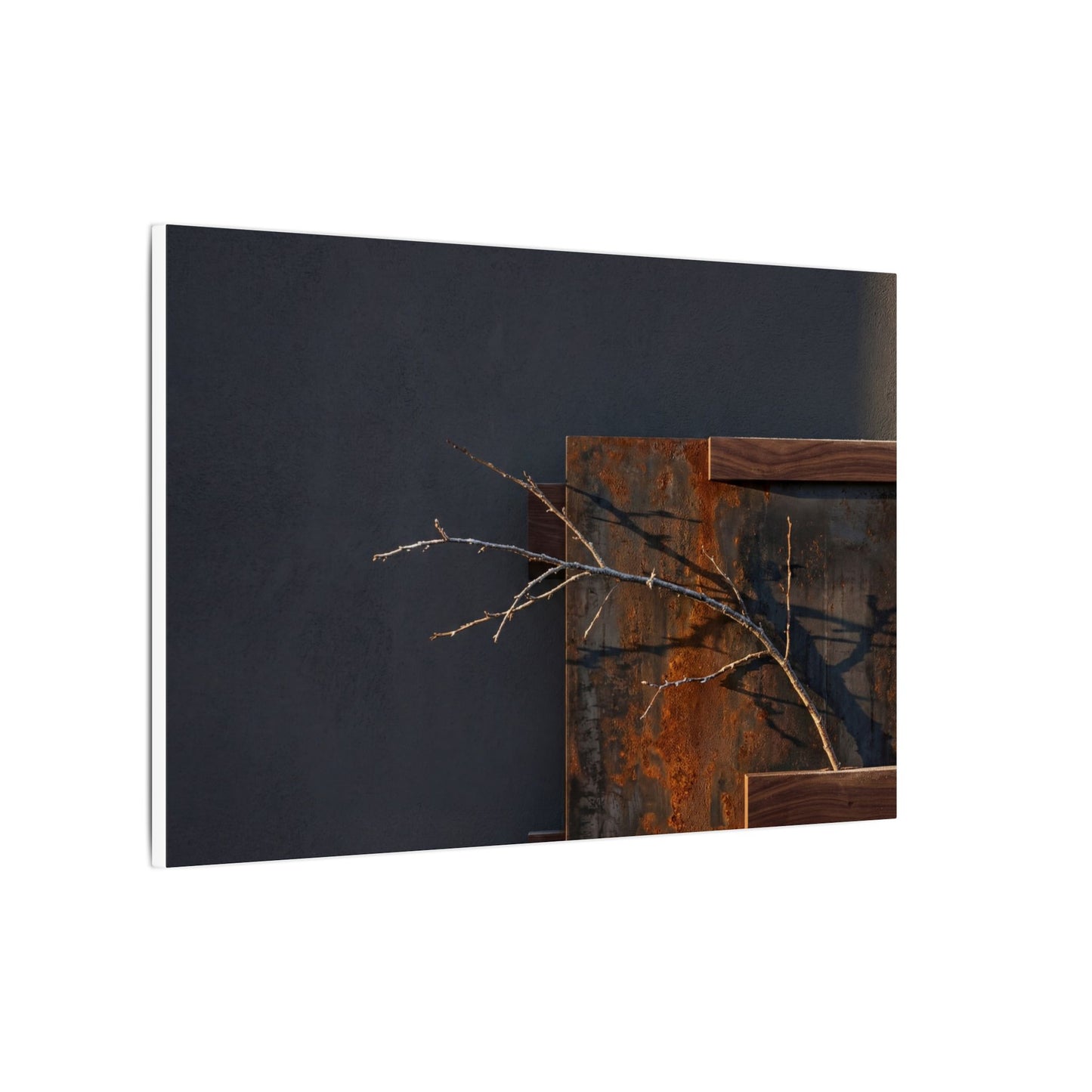 Ma Rust Patina Canvas Art - Dark Japandi Dark Texture