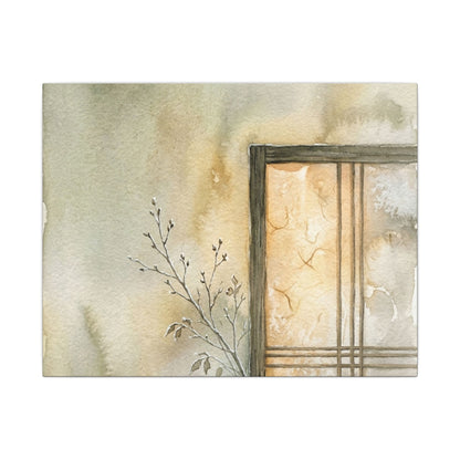 Ma Shoji Screen Canvas Art - Japandi Watercolor