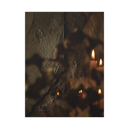 Shadow Play Dark Texture Canvas Art | Moody Dark Japandi Art