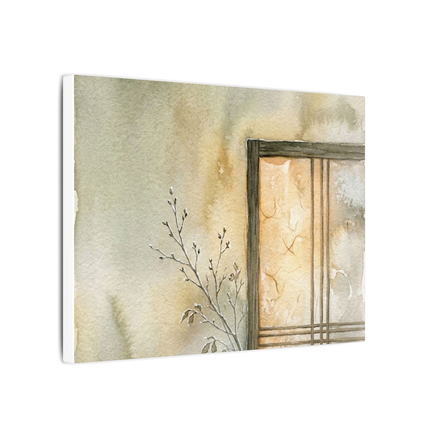 Ma Shoji Screen Canvas Art - Japandi Watercolor