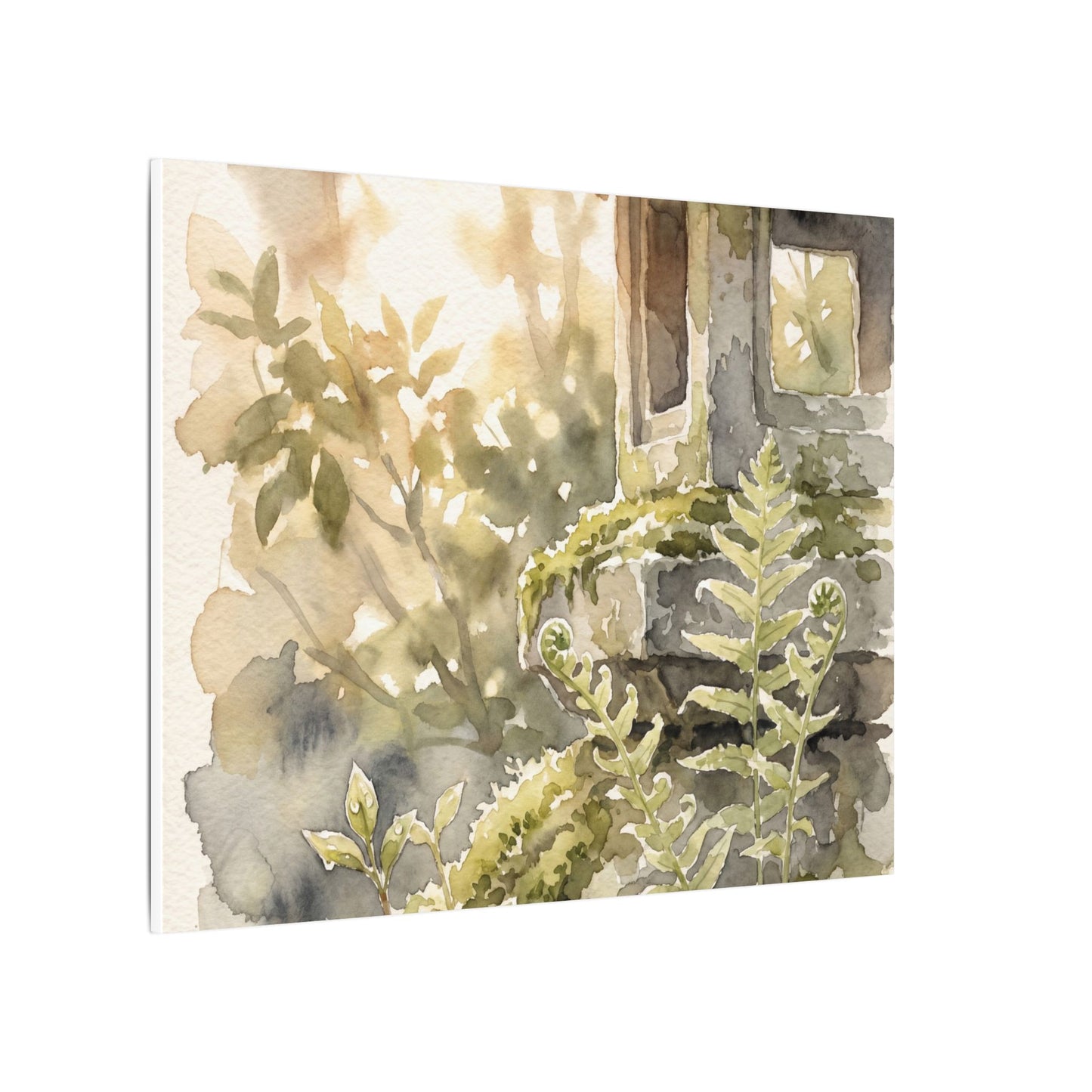Earthy Stone Lantern Canvas Art - Watercolor Japandi