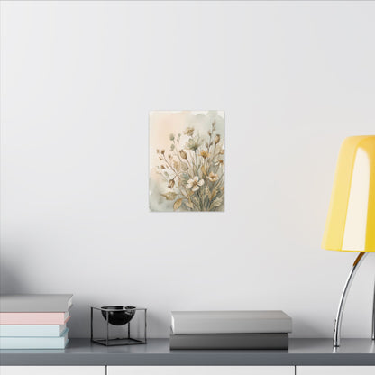 Summer Dried Flowers Watercolor Canvas Art | Elegant Decor