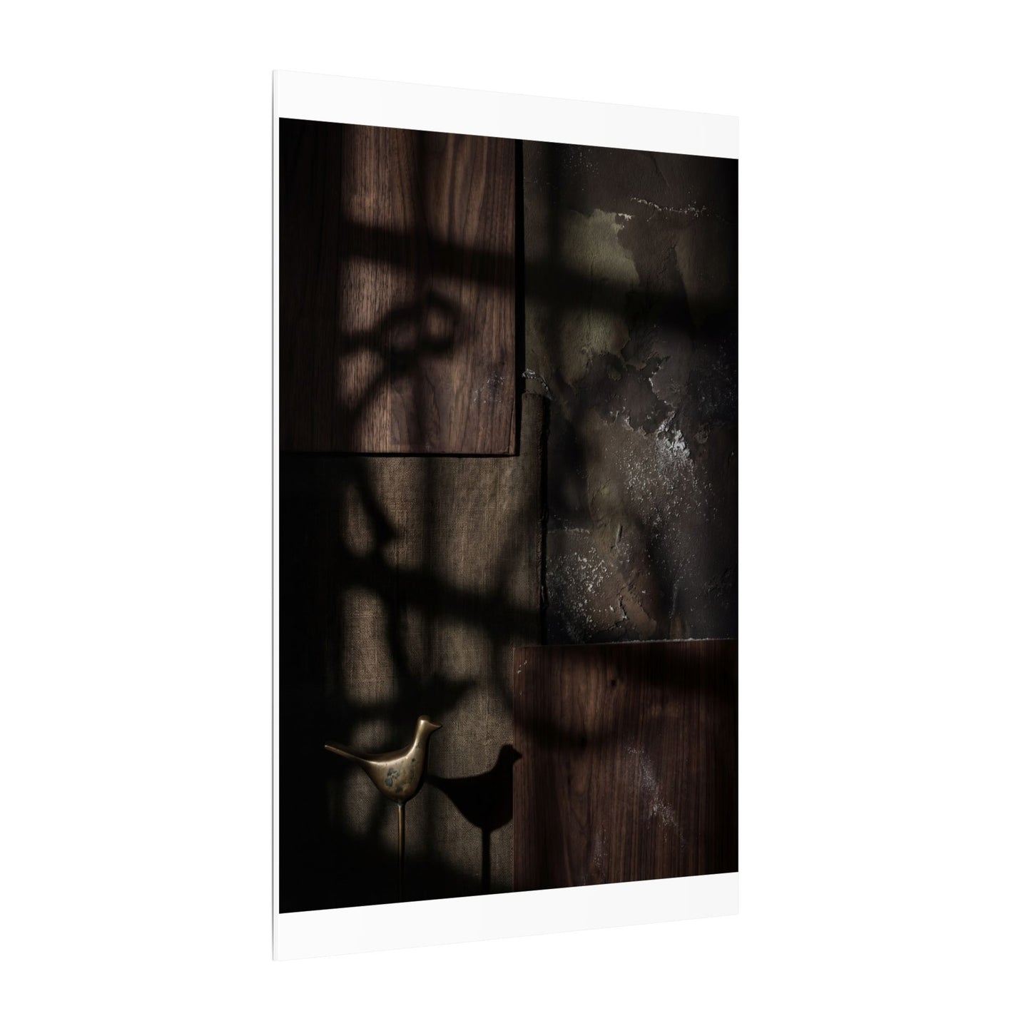 Dark Japandi Shadow Play in Candlelight | Dark Texture Canvas Art