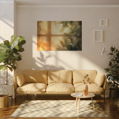 Cozy Shoji Screen Canvas Art - Watercolor Japandi