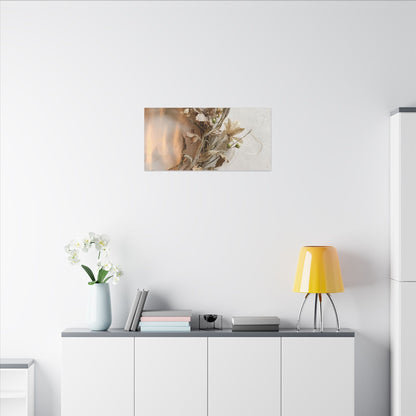 Dried Flowers Japanese Pattern Canvas Art | Neutral Japandi Art