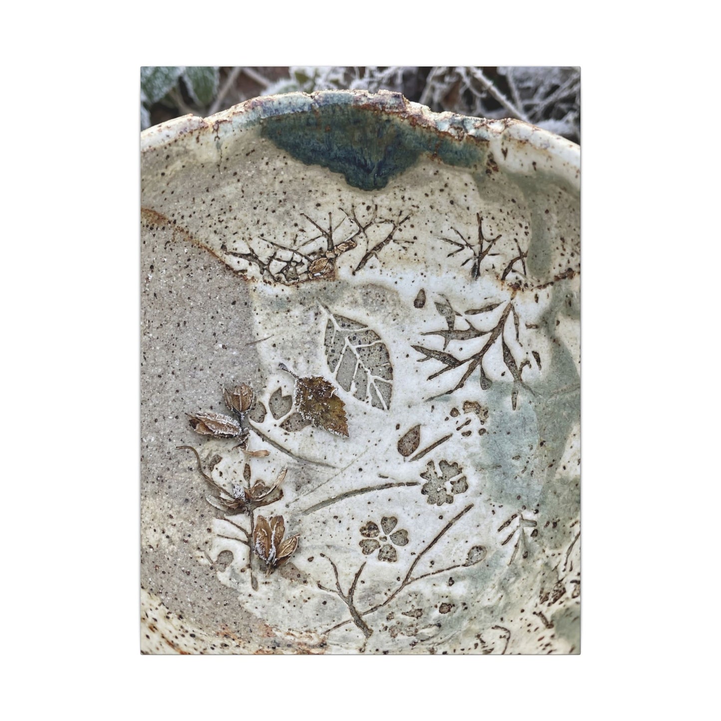 Ceramic Bowl Winter Canvas Art | Japandi Earthy Design