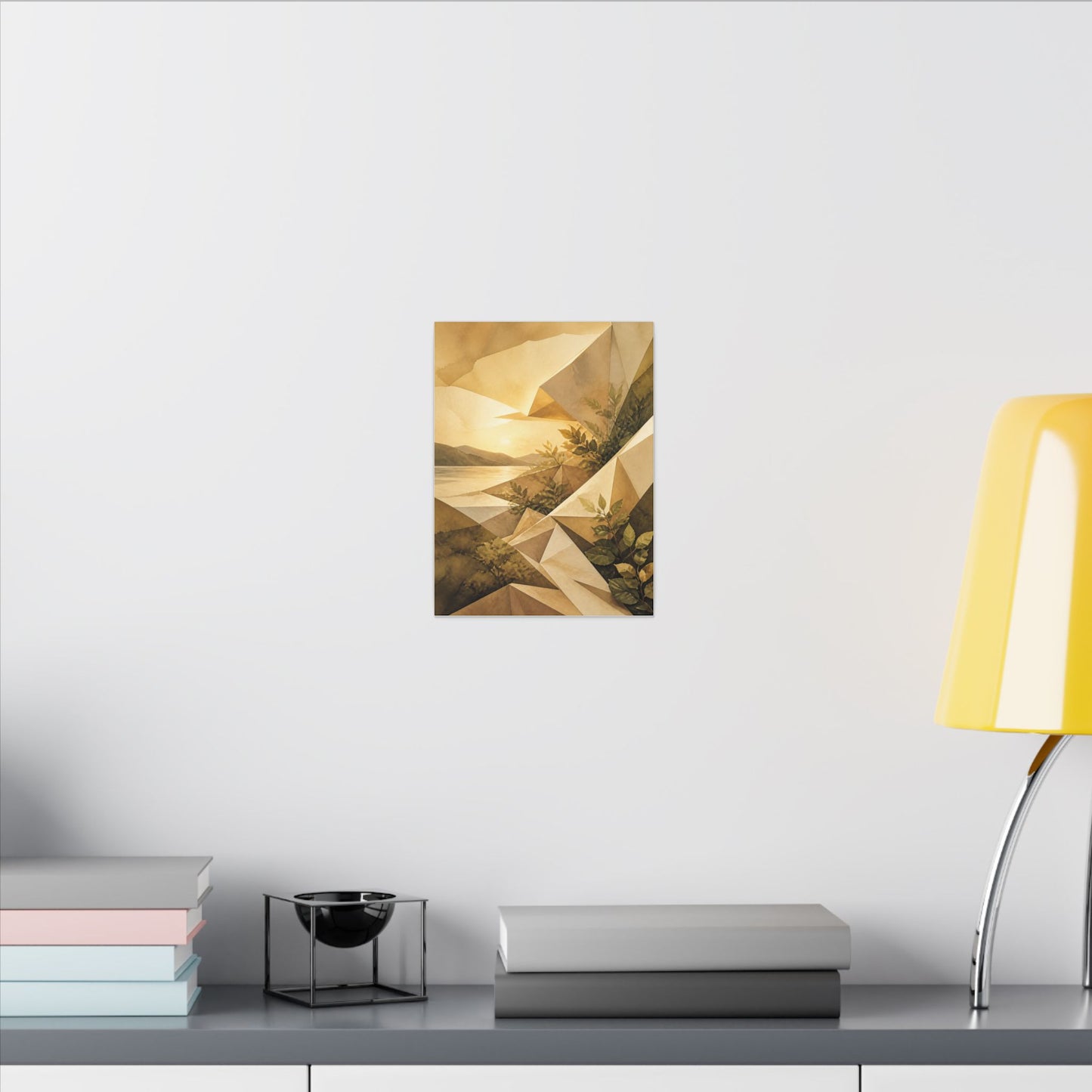 Golden Hour Paper Fold Canvas Art - Japandi Ma