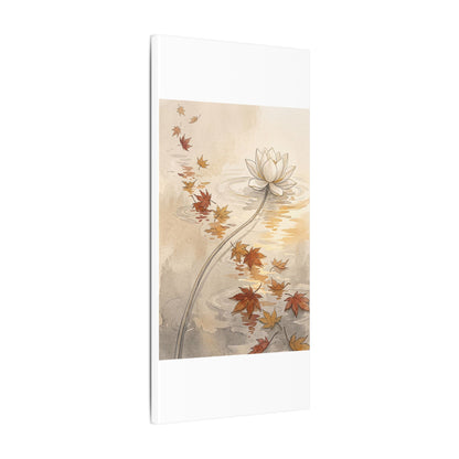 Lotus Flower Canvas Art | Autumn Japandi Minimal Line Art