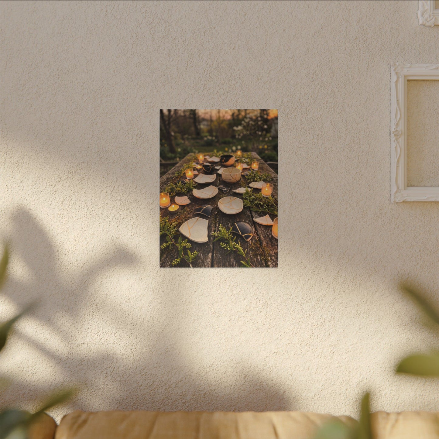 Broken Pottery Spring Canvas Art | Kintsugi Beautiful Design