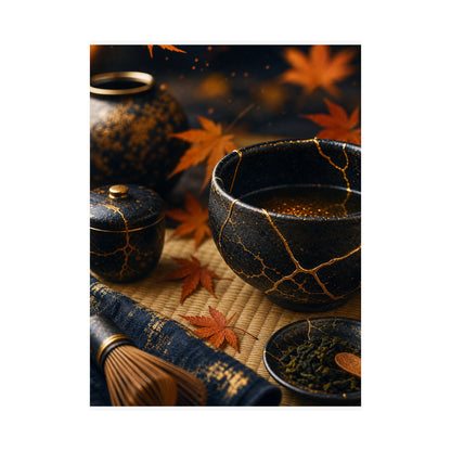 Tea Ceremony Gold Repair Wall Art Print | Healing Kintsugi Art