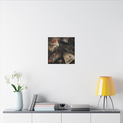 Broken Pottery Gold Vein Canvas Art | Philosophical Kintsugi Art