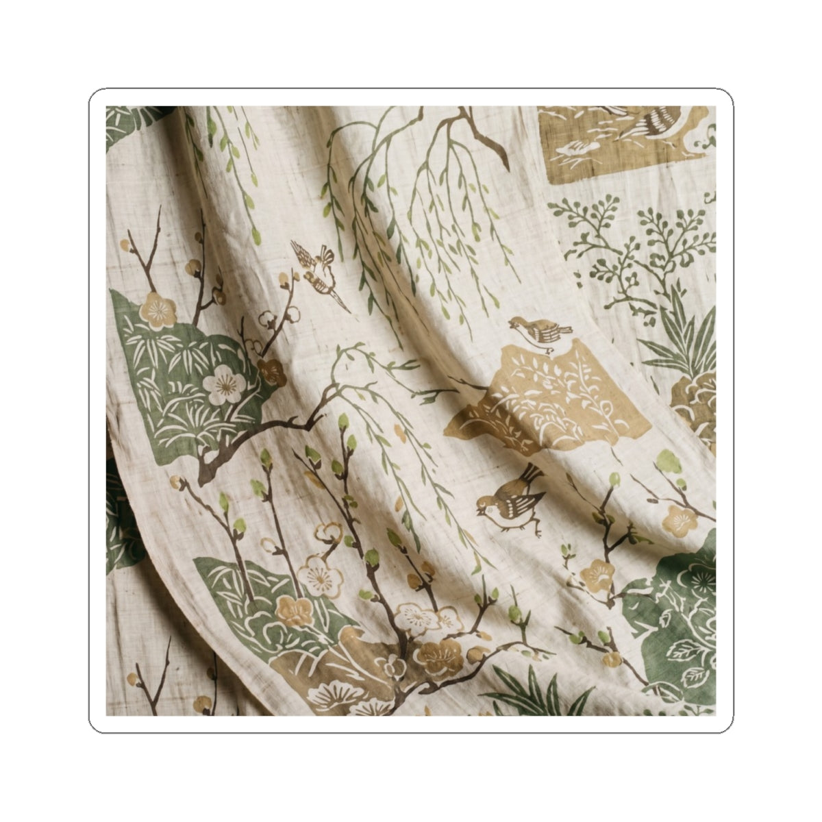 Japandi Silk Drape in Candlelight | Japanese Pattern Sticker