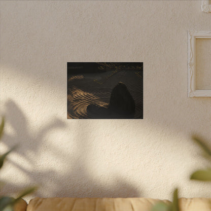 Ma Rock Garden Canvas Art - Dark Japandi Shadow Zen