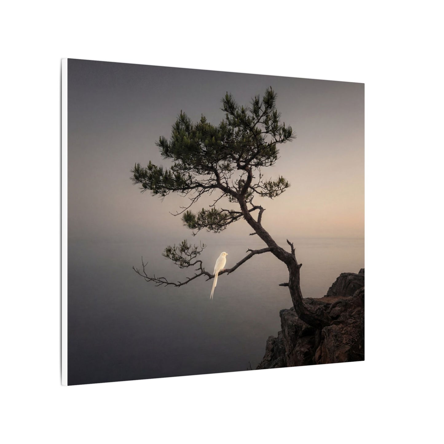 Dawn Pine Tree Canvas Art - Dark Japandi Datsuzoku