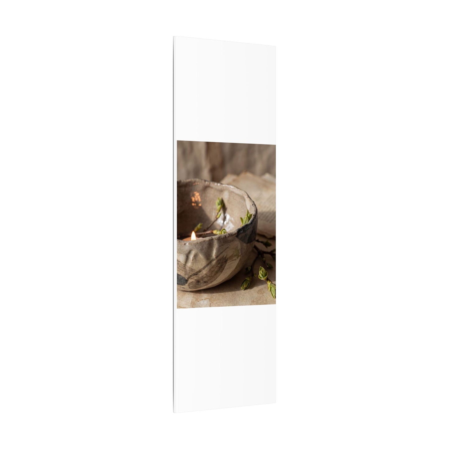 Candlelight Ceramic Bowl Canvas Art - Japandi Ma