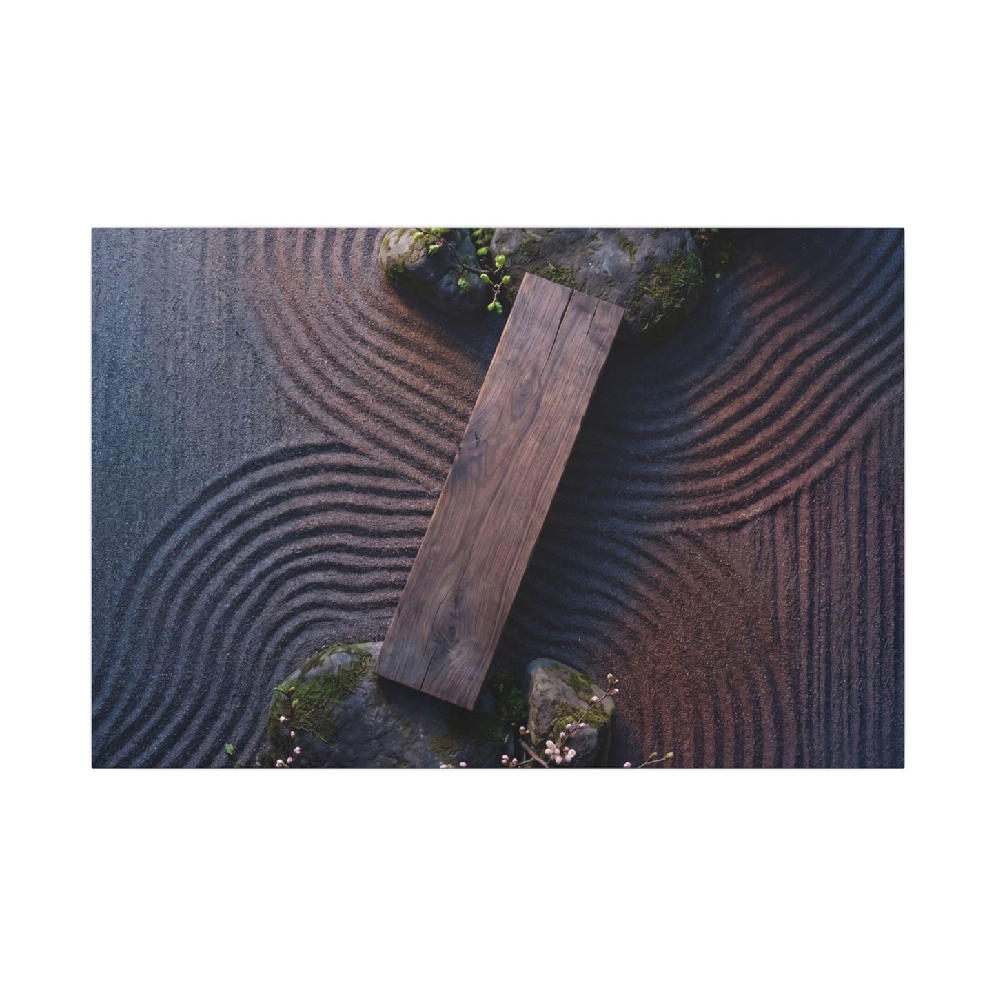 Spring Rock Garden Moody Minimal Canvas Art | Atmospheric Decor