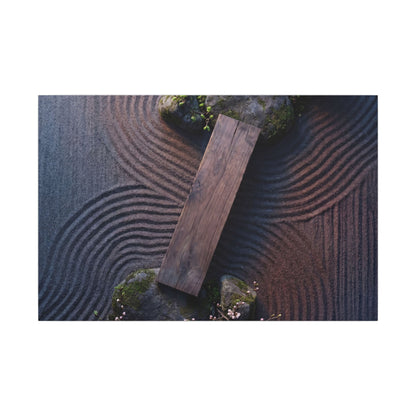 Spring Rock Garden Moody Minimal Canvas Art | Atmospheric Decor