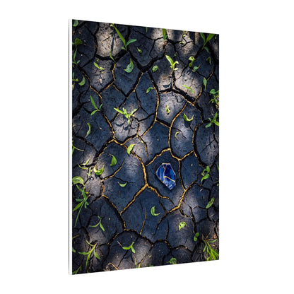 Cracked Earth Canvas Art | Spring Dark Japandi Moody Minimal Art