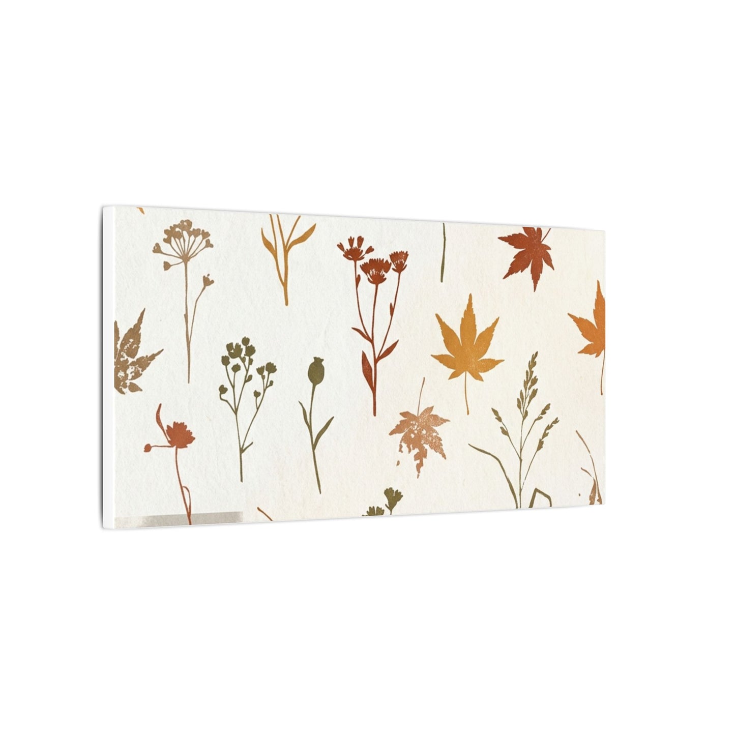 Autumn Dried Flowers Japanese Pattern Canvas Art | Elegant Decor