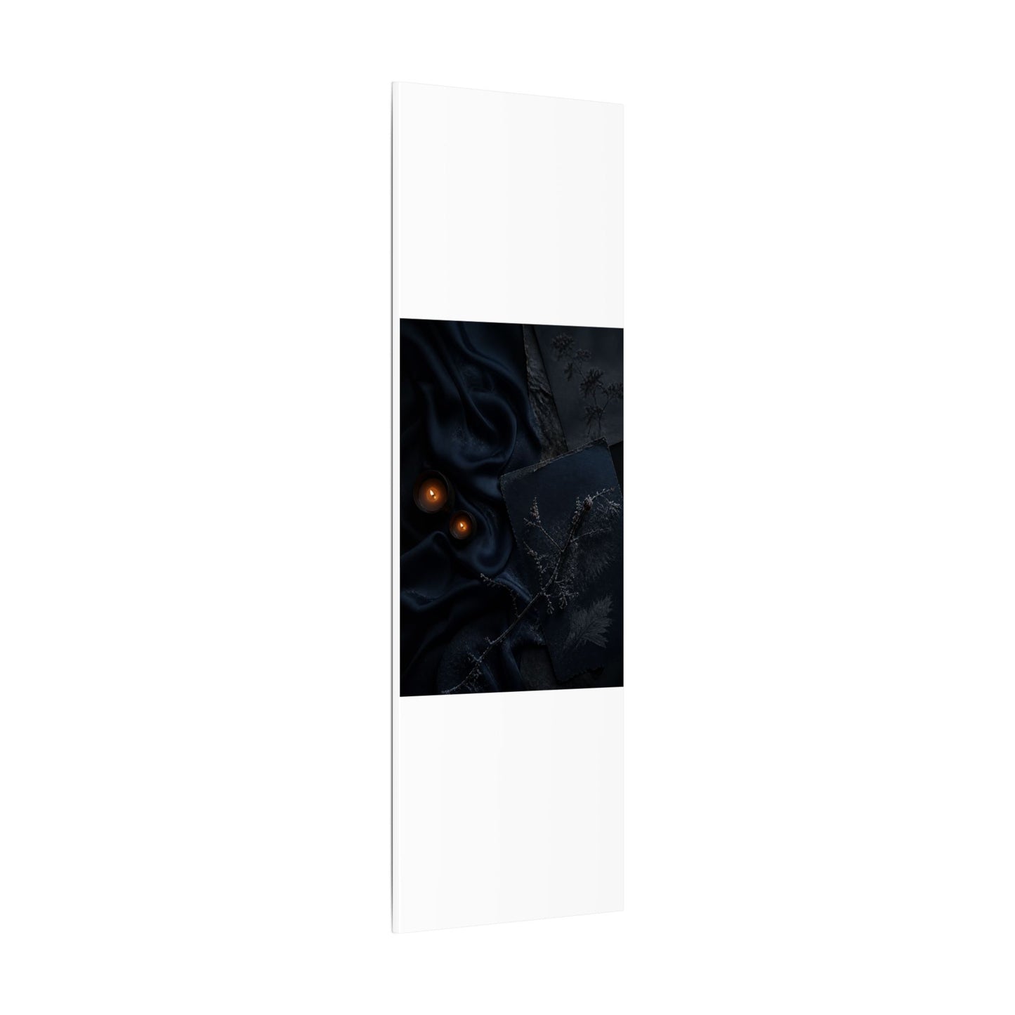 Candlelight Silk Drape Canvas Art - Dark Japandi Kanso