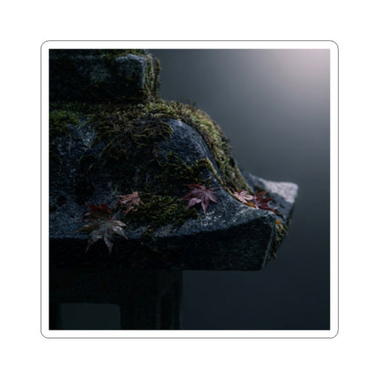 Dark Japandi Stone Lantern in Dawn | Moody Minimal Sticker