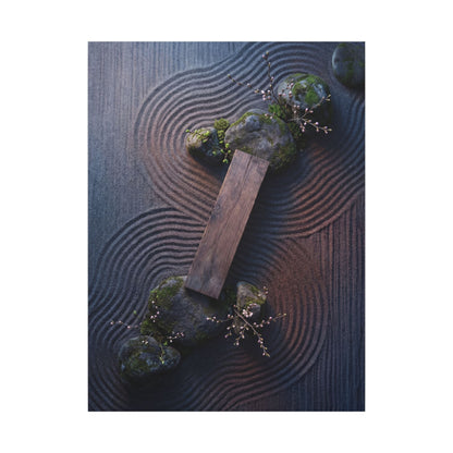 Spring Rock Garden Moody Minimal Canvas Art | Atmospheric Decor