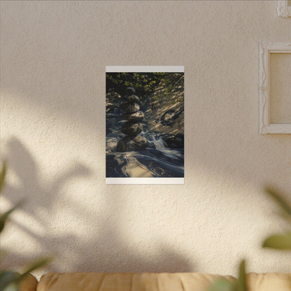 Kintsugi River Stones in Dappled | Broken Beauty Canvas Art