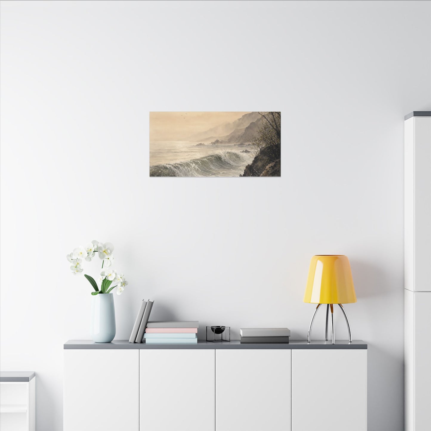 Ocean Wave Spring Canvas Art | Japandi Elegant Design