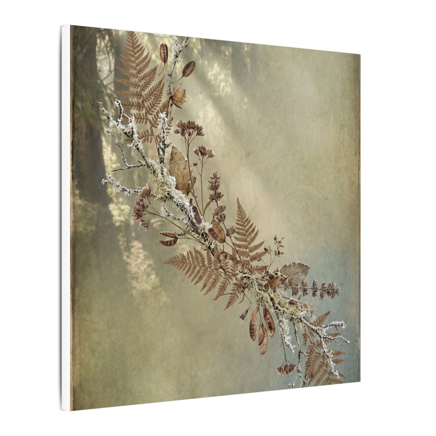 Winter Dried Flowers Forest Whimsy Canvas Art | Earthy Decor