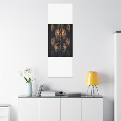 Dark Japandi Shadow Play in Golden Hour | Shadow Zen Canvas Art