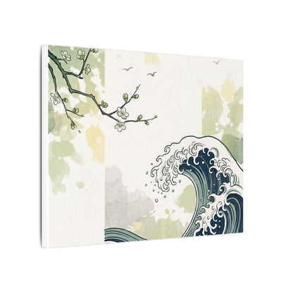 Spring Ocean Wave Ukiyo E Inspired Canvas Art | Serene Decor