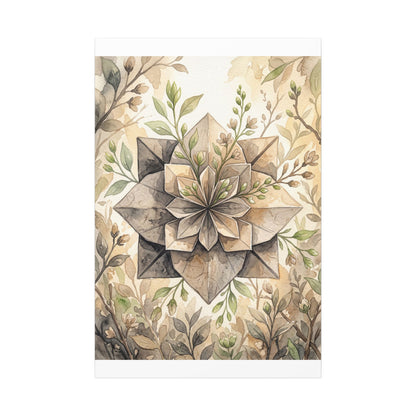 Warm Paper Fold Canvas Art - Watercolor Japandi