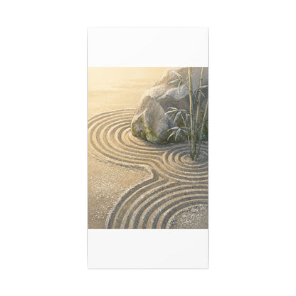Rock Garden Winter Canvas Art | Zen Peaceful Design