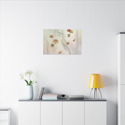 Incense Smoke Canvas Art | Autumn Japandi Watercolor Art