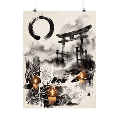 Zen Torii Gate in Candlelight | Enso Wall Art Print Art Print