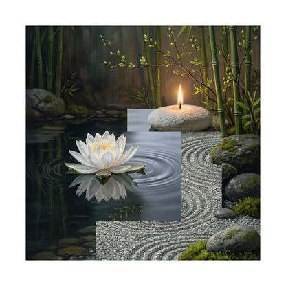 Kanso Lotus Flower Wall Art Print - Zen Karesansui