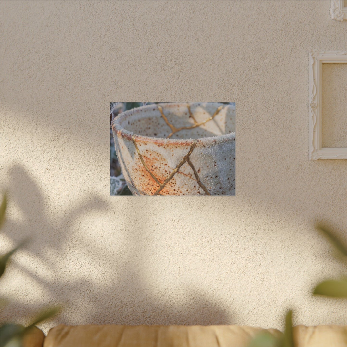 Resilient Ceramic Bowl Canvas Art - Gold Vein Kintsugi