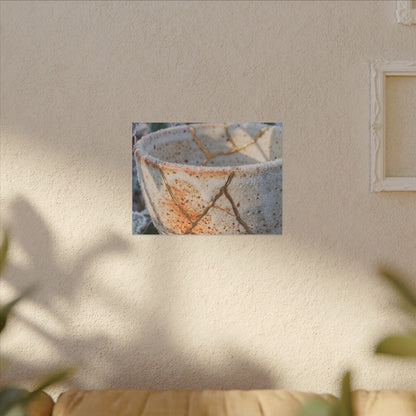 Resilient Ceramic Bowl Canvas Art - Gold Vein Kintsugi