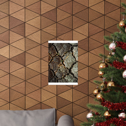 Cracked Earth Japanese Pattern Wall Art Print | Elegant Japandi Art