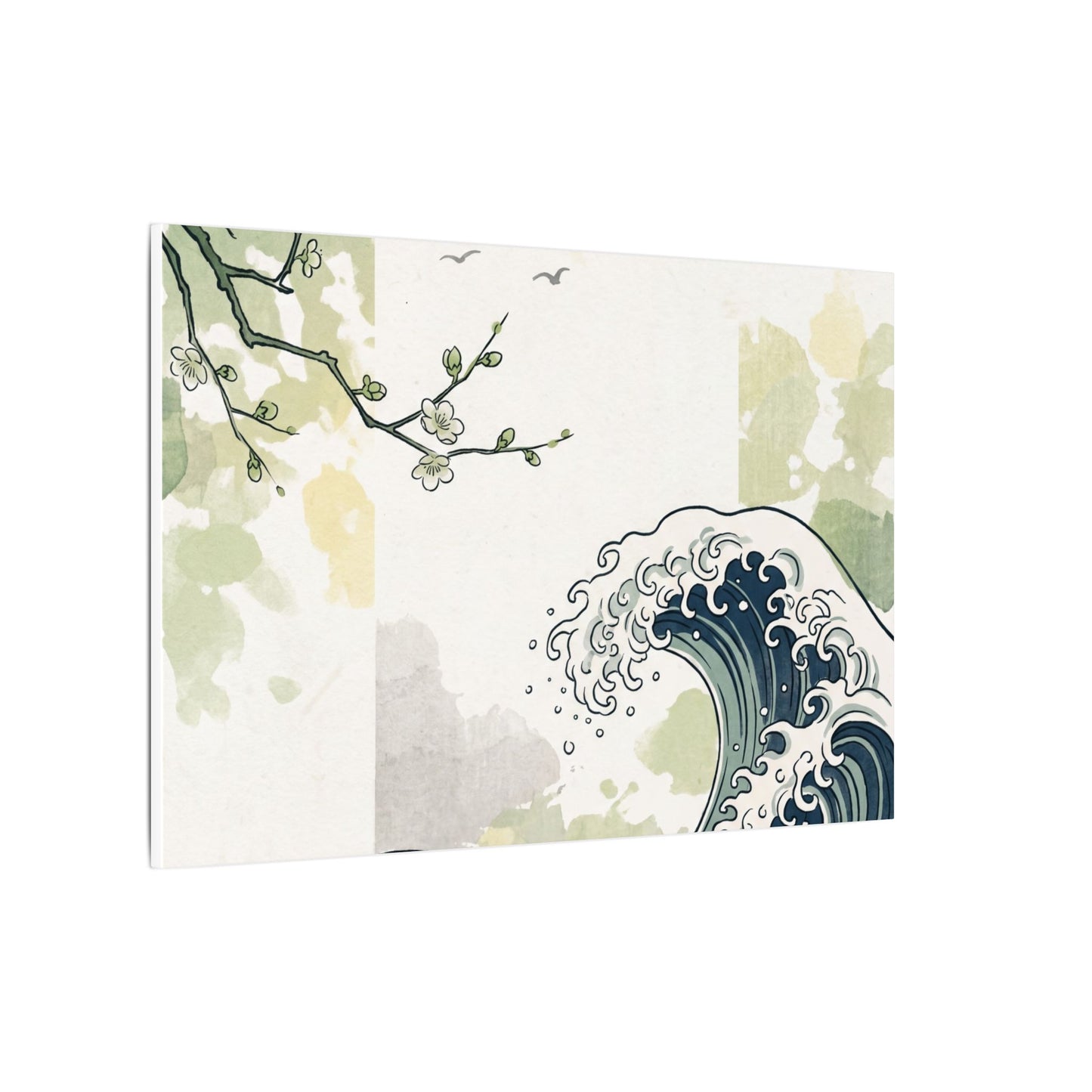 Spring Ocean Wave Ukiyo E Inspired Canvas Art | Serene Decor