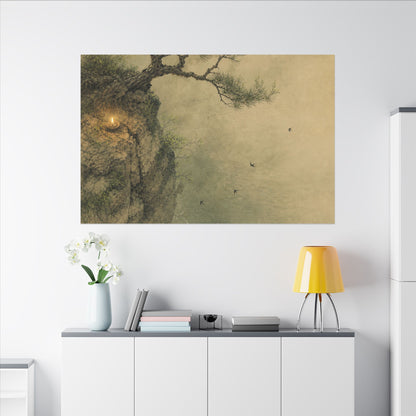 Spring Pine Tree Minimal Line Canvas Art | Earthy Decor